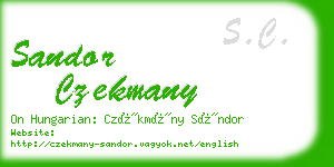 sandor czekmany business card